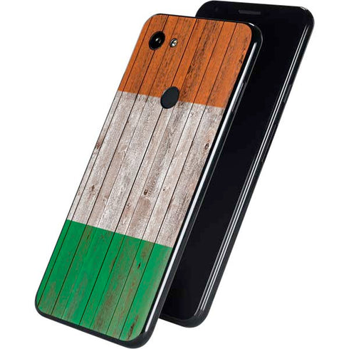 Ireland Flag Dark Wood Google Pixel 3a Skin
